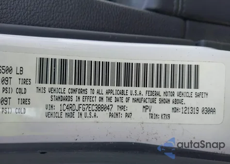 2014 Dodge Durango Special Service z USA, uszkodzony, nr VIN 1C4RDJFG7EC388047